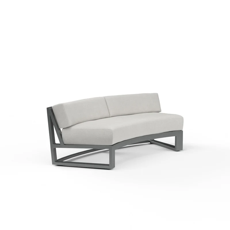 Sunset West - Redondo Curved Sofa in Cast Silver, No Welt - Slate - SW3801-CRV-SLV-STKIT