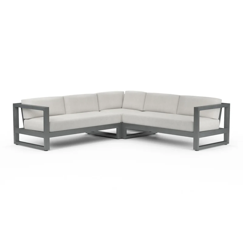 Sunset West - Redondo Sectional in Cast Silver, No Welt - Slate - SW3801-SEC-SLV-STKIT