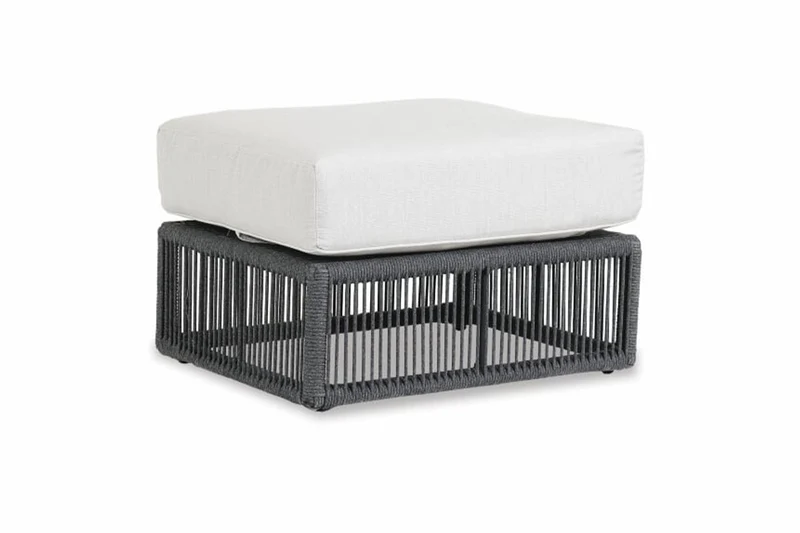 Sunset West - Milano Ottoman in Echo Ash w/ Self Welt - Slate - SW4101-OTT-ASH-STKIT