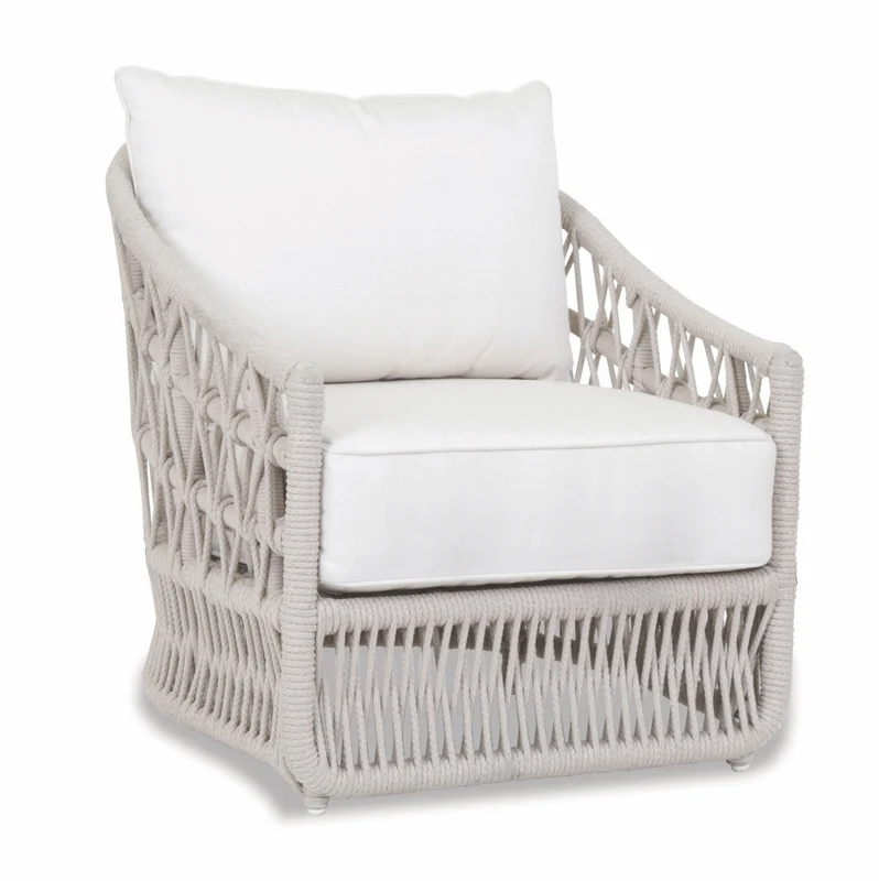 Sunset West - Dana Rope Club Chair in Linen Canvas w/ Self Welt - Natural - SW4301-21-LCAN-STKIT