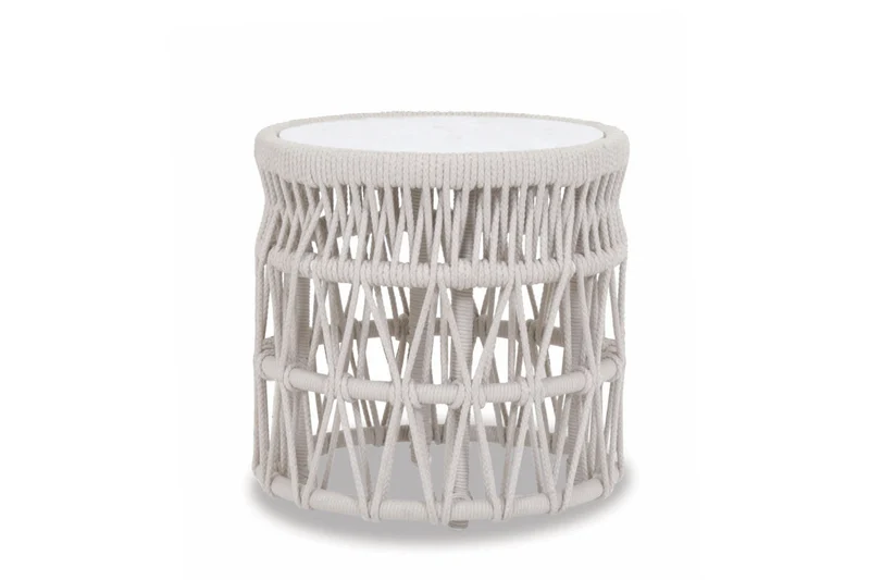 Sunset West - Dana End Table with Honed Carrara Marble Top - Natural - SW4301-ET