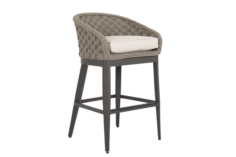 Sunset West - Marbella Barstool in Echo Ash w/ Self Welt - Graphite - SW4501-7B-EASH-STKIT
