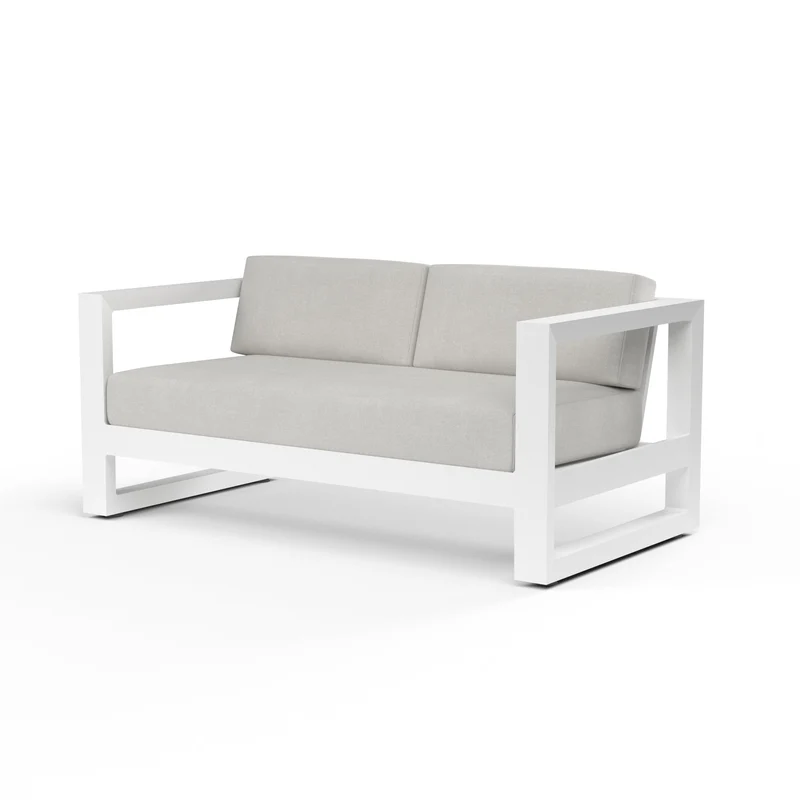 Sunset West - Newport Loveseat in Cast Silver, No Welt - Frost - SW4801-22-SLVR-STKIT