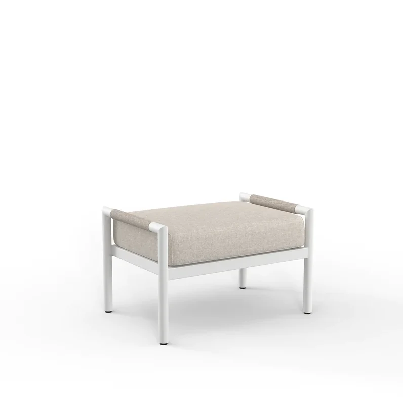 Sunset West - Sabbia Ottoman in Echo Ash, No Welt - White - SW4901-OTT-ASH-STKIT