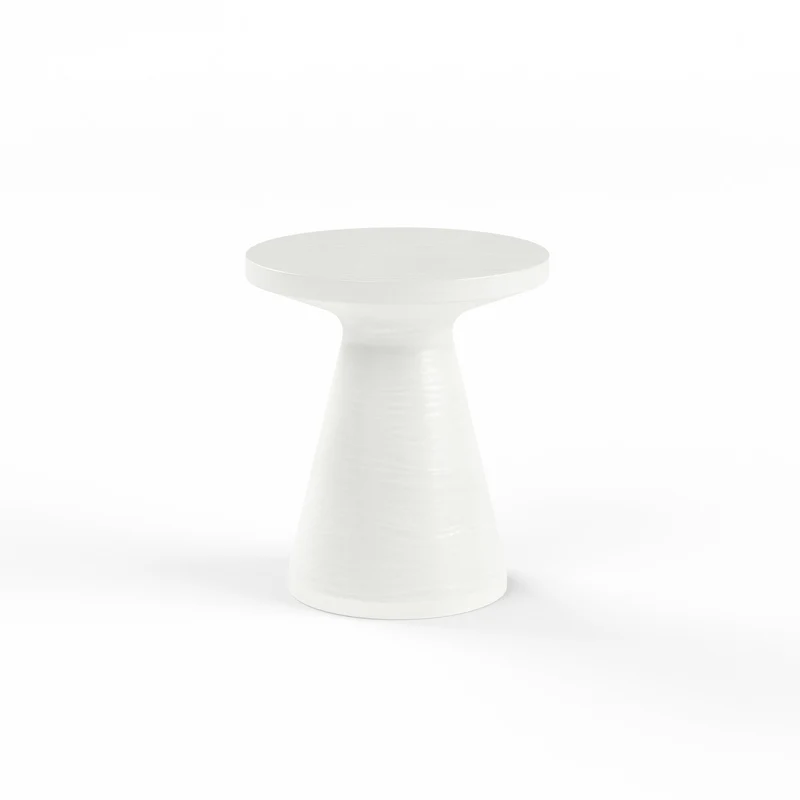 Sunset West - GRC Round End Table, Bone Finish - SW6203-BRET