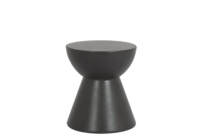 Sunset West - GRC Round End Table, Dark Gray Finish - SW6203-DRET