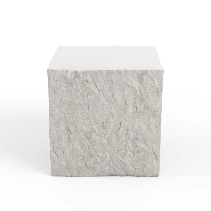 Sunset West - Antique Stone End Table - Beige - SW6204-SET Whites/Creams/Beiges / 20.08" X 20.08" X 20.08"