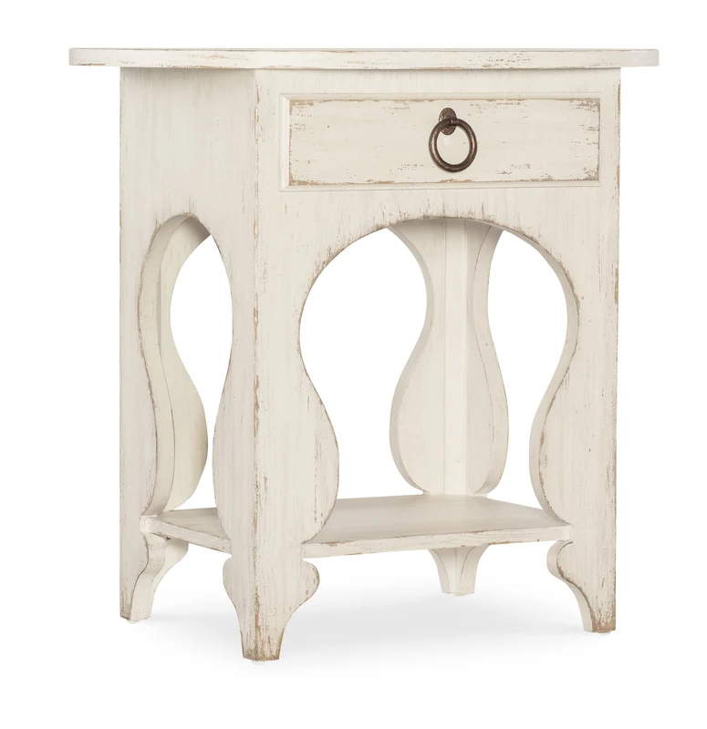 Hooker Furniture - Americana One-Drawer Oval Nightstand - 7050-90115-02 White/Cream/Beige / 22" X 32" X 30"