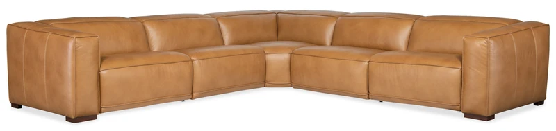Hooker Furniture - Fresco 5 Seat Power Recline Sectional - SS404-5PC4-080 Brown / 134" X 134" X 30.5"