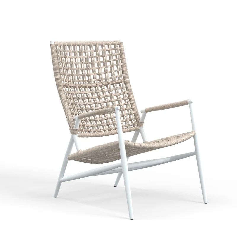 Sunset West - Bahia Highback Accent Chair - Cream Finish - SW4902-21HB White / 33.75" X 29.50" X 39.50"
