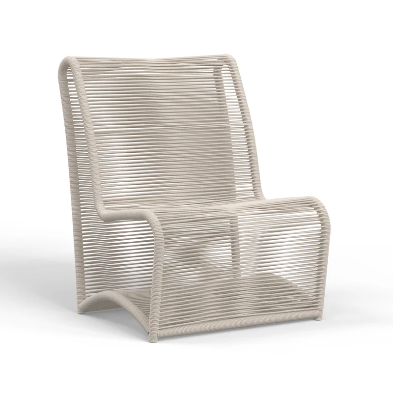 Sunset West - Sand Armless Club Chair - Medium Wood Finish - SW4922-21 Beige / 32.28" X 27.95" X 37.20"
