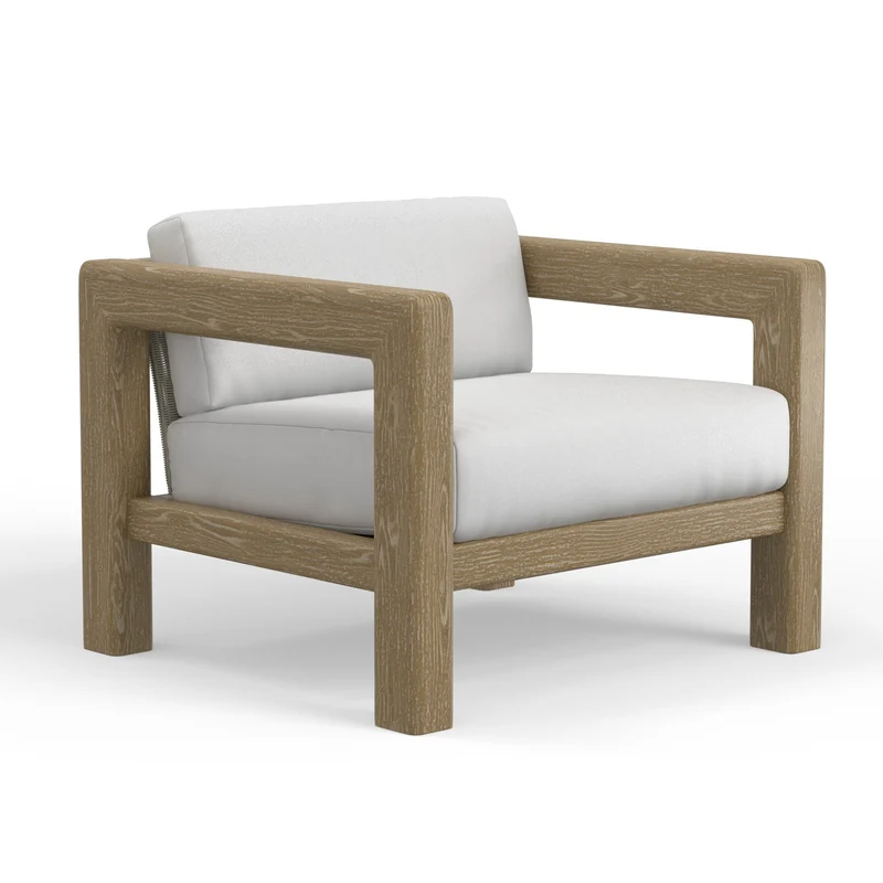 Sunset West - Sedona Club Chair in Canvas Canvas, No Welt - Light Wood Finish - SW5502-215-CCN-STKIT Brown / 34.60" X 38.00" X 27.80"