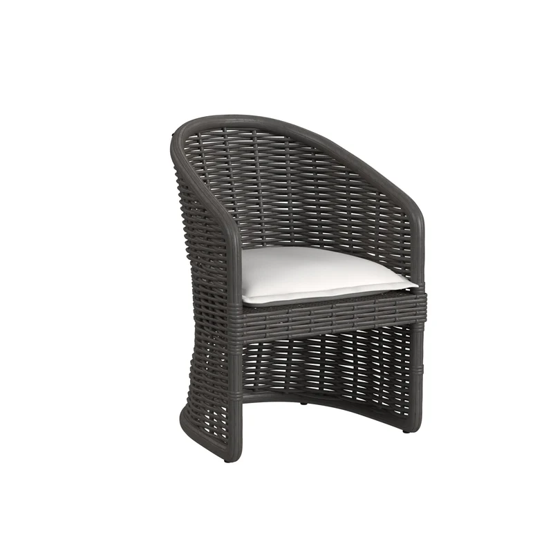 Sunset West - Cabo Dining Chair in Soothe Pearl w/ Flange Welt - Dark Wood Finish - SW8001-1-PRL-STKIT Soothe Pearl / 25.20" X 23.62" X 33.07"