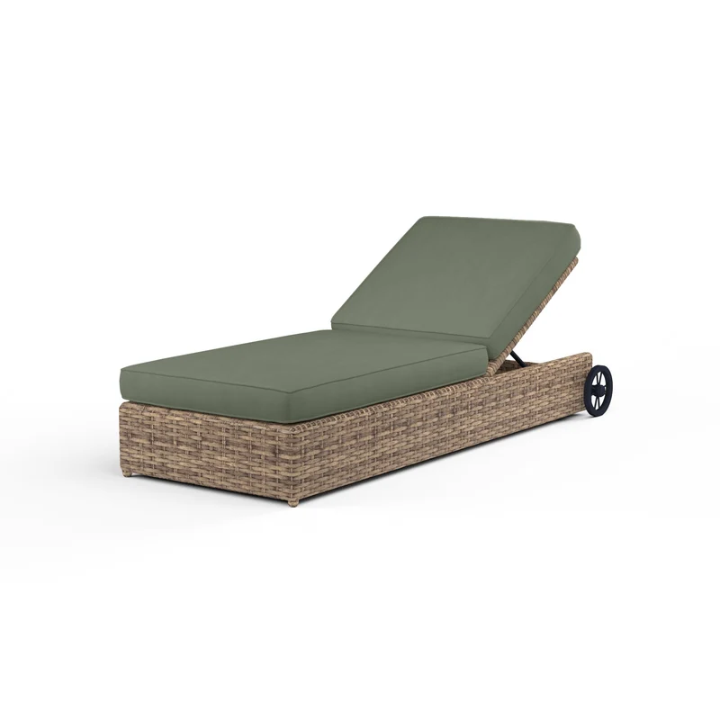 Sunset West - Havana Adjustable Chaise - Tobacco Finish - SW1701-9 Cast Sage / 33.3" X 81.5" X 10.62"