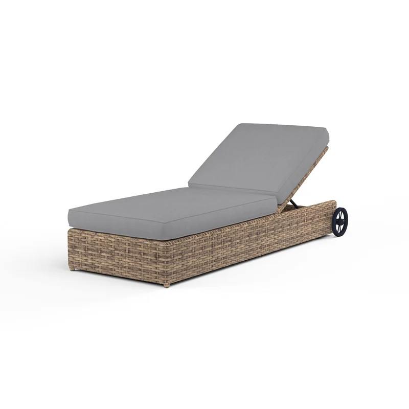 Sunset West - Havana Adjustable Chaise - Tobacco Finish - SW1701-9 Canvas Granite / 33.3" X 81.5" X 10.62"