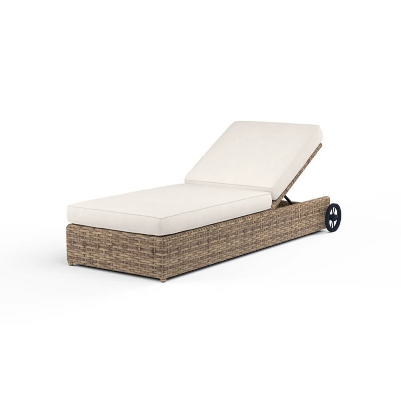 Sunset West - Havana Adjustable Chaise - Tobacco Finish - SW1701-9 Canvas Natural / 33.3" X 81.5" X 10.62"