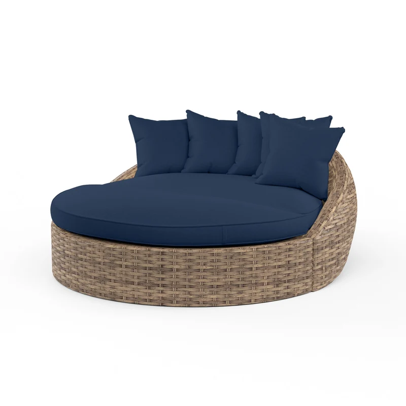 Sunset West - Havana Round Daybed - Tobacco Finish - SW1701-99 Spectrum Indigo / 69.5" X 67" X 29"