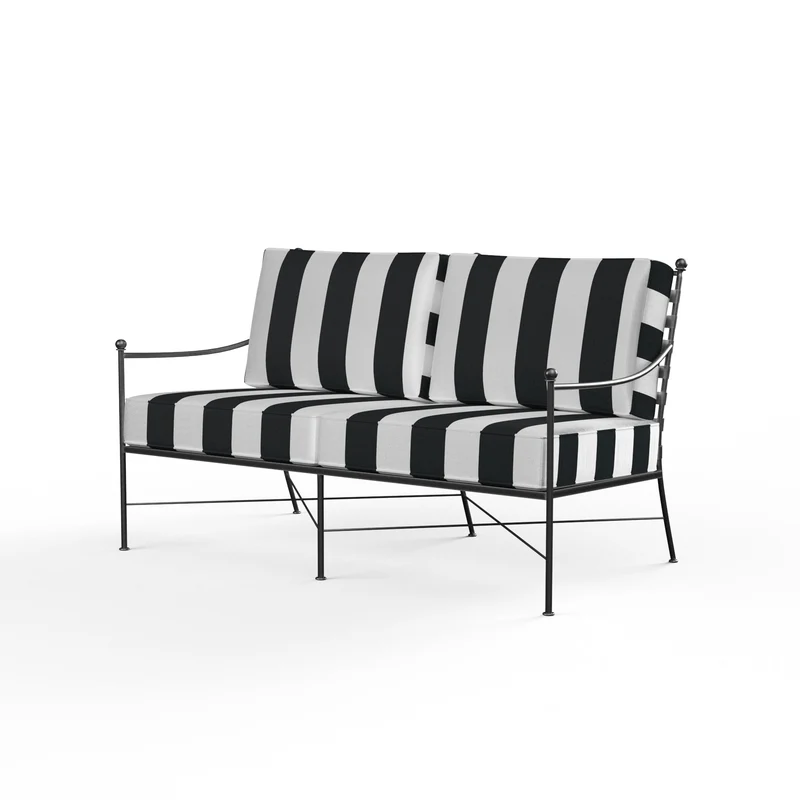 Sunset West - Provence Loveseat w/ Sunbrella Fabric - Pewter Finish - SW3201-22 Cabana Classic / 36.06" X 51.77" X 36.22"