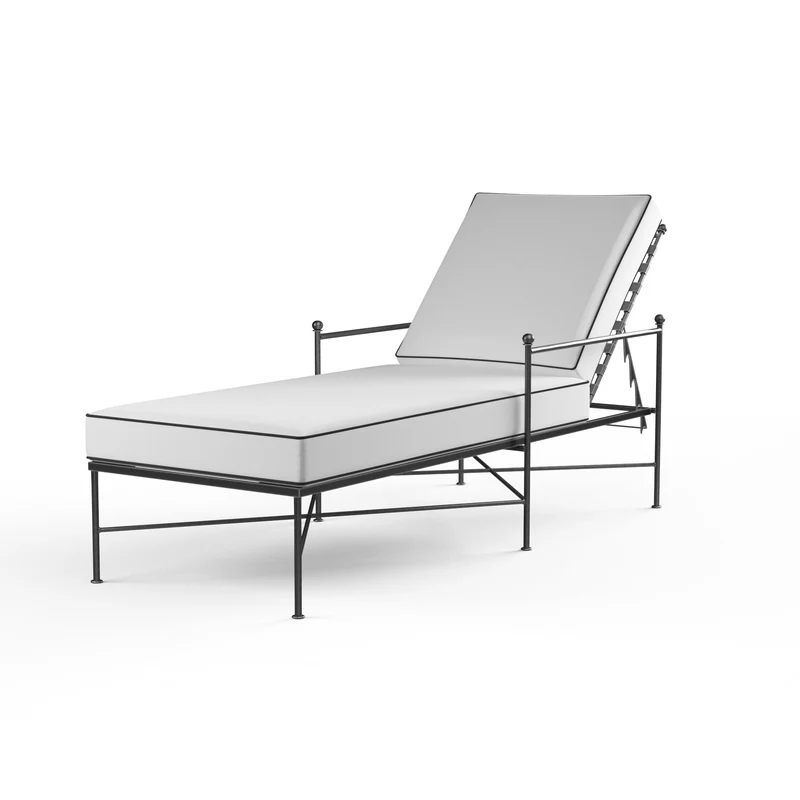 Sunset West - Provence Chaise Lounge - Pewter Finish - SW3201-9 Contrast Spectrum / 79.33" X 26.1" X 41.93"