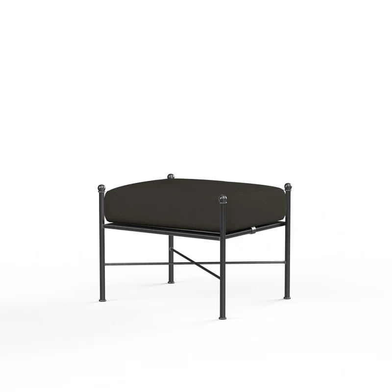 Sunset West - Provence Ottoman w/ Sunbrella Fabric - Pewter Finish - SW3201-OTT Spectrum Carbon / 20.67" X 25.98" X 19.09"