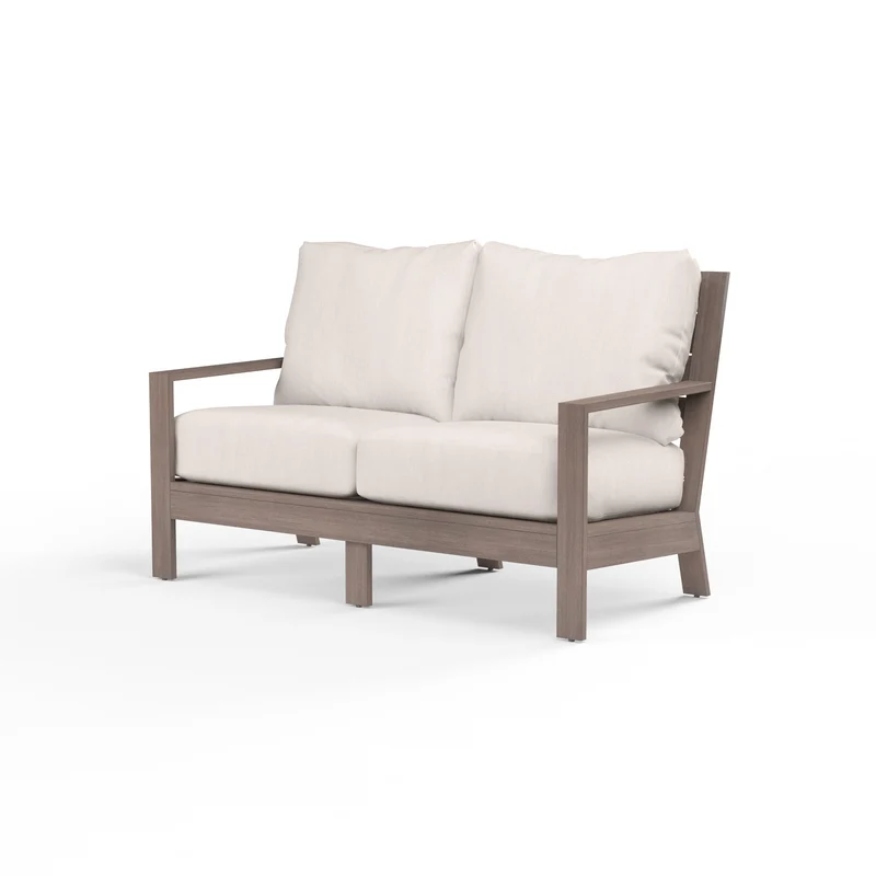 Sunset West - Laguna Loveseat w/ Sunbrella Fabric - Driftwood Finish - SW3501-22 Canvas Natural / 35.63" X 5.63" X 35.63"