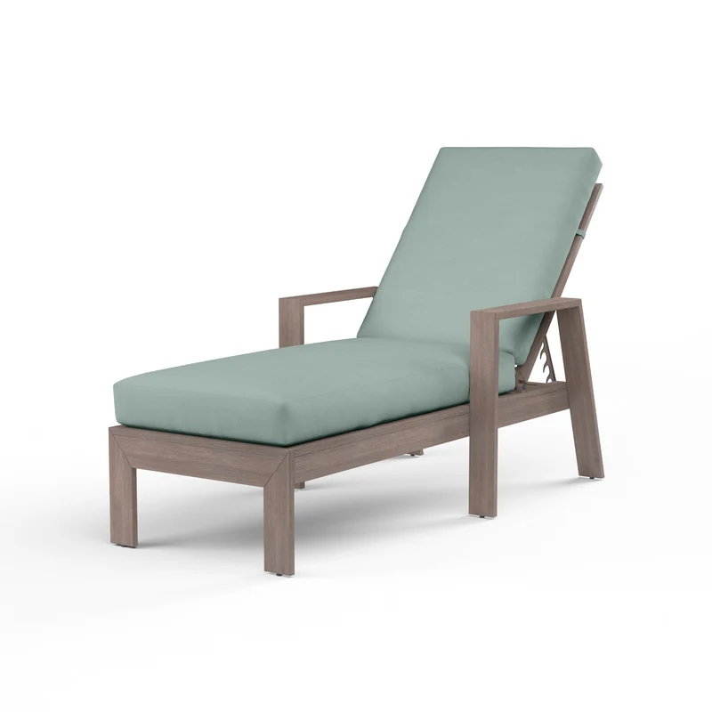 Sunset West - Laguna Chaise Lounge - Driftwood Finish - SW3501-9 Cast Mist / 77.01" X 31.1" X 39.37"