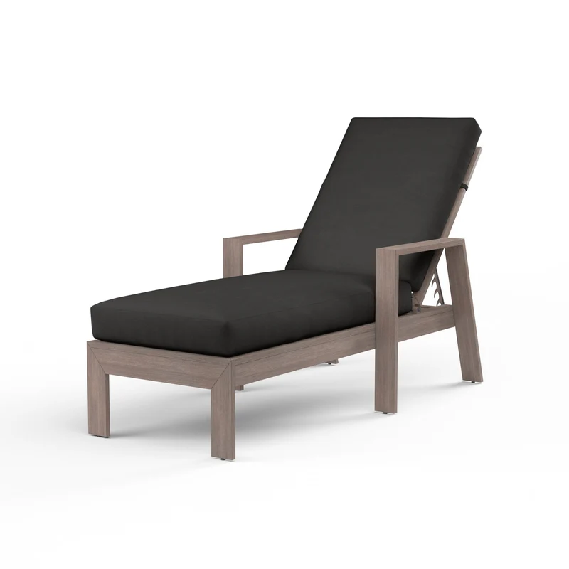 Sunset West - Laguna Chaise Lounge - Driftwood Finish - SW3501-9 Spectrum Carbon / 77.01" X 31.1" X 39.37"