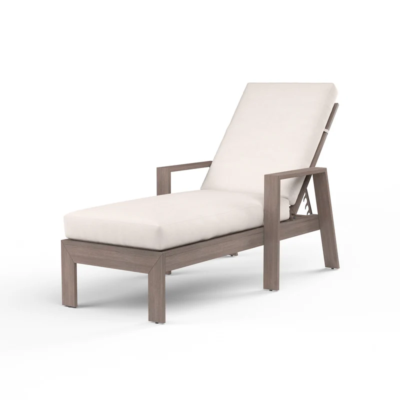 Sunset West - Laguna Chaise Lounge - Driftwood Finish - SW3501-9 Canvas Natural / 77.01" X 31.1" X 39.37"