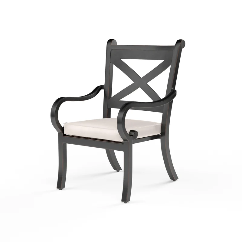 Sunset West - Monterey Dining Chair w/ Sunbrella Fabric - Copper Finish - SW3001-1 Canvas Natural / 26.18" X 23.43" X 38.78"