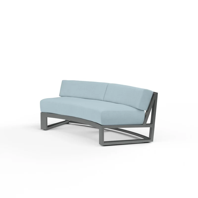 Sunset West - Redondo Curved Sofa w/ Sunbrella Fabric - SW3801-CRV Canvas Skyline / 37.32" X 69.33" X 28.15"