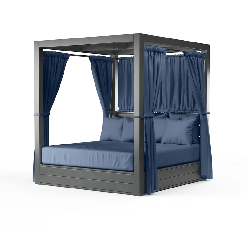 Sunset West - Redondo Resort King Day Bed w/ Sunbrella Fabric - Slate Finish - SW3801-DB Spectrum Indigo / King