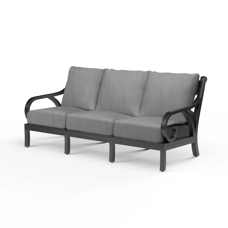 Sunset West - Monterey Sofa w/ Sunbrella Fabric - Copper Finish - SW3001-23 Canvas Granite / 35.63" X 80.91" X 35.83"