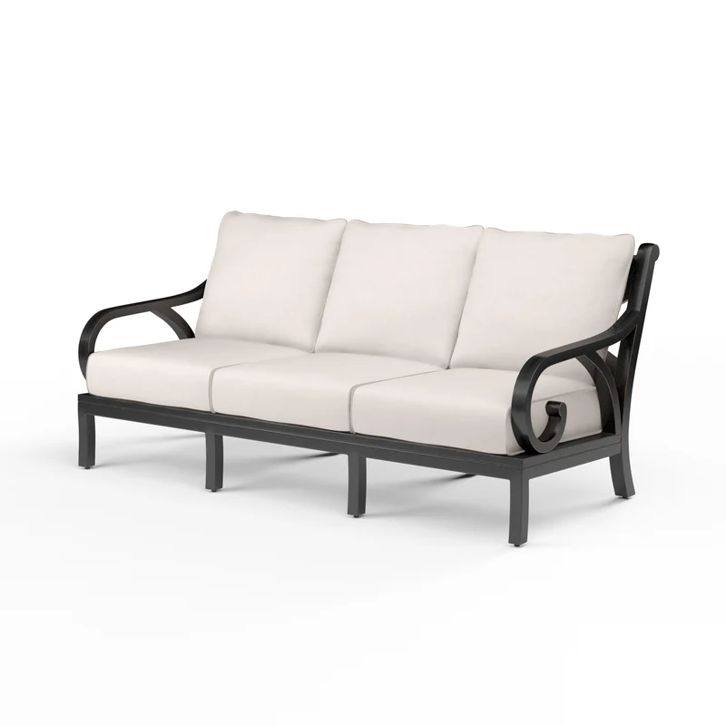 Sunset West - Monterey Sofa w/ Sunbrella Fabric - Copper Finish - SW3001-23 Canvas Natural / 35.63" X 80.91" X 35.83"