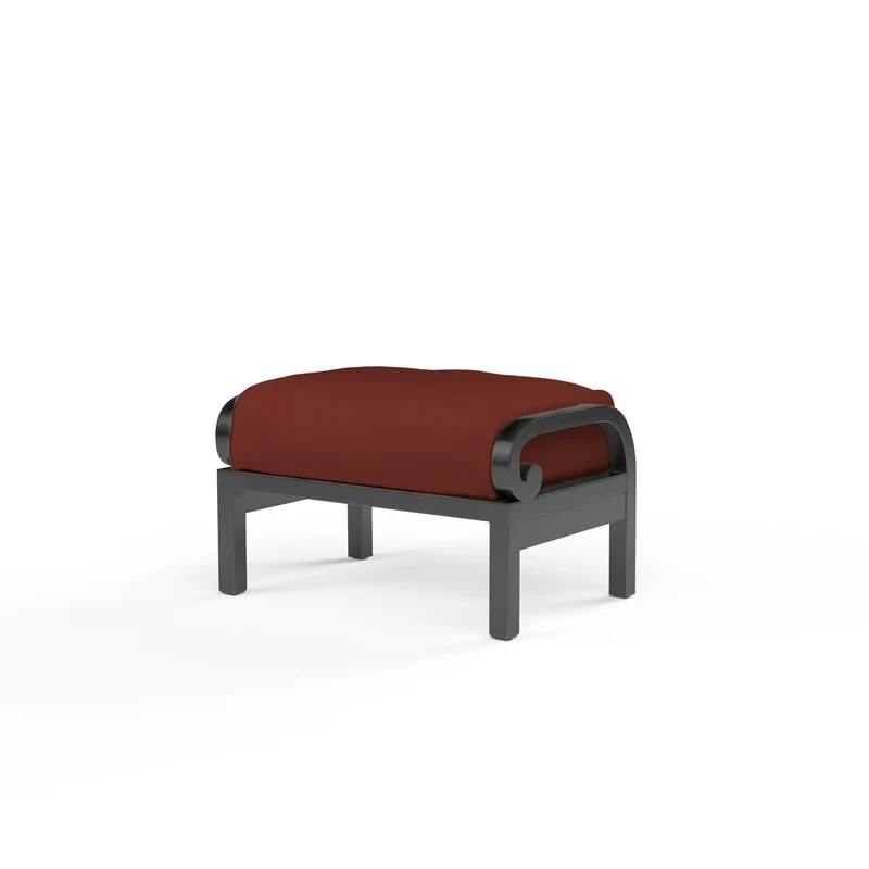 Sunset West - Monterey Ottoman w/ Sunbrella Fabric - Copper Finish - SW3001-OTT Canvas Henna / 20.67" X 29.53" X 17.72"