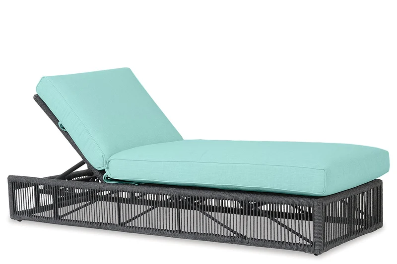 Sunset West - Milano Adjustable Chaise - Slate Finish - SW4101-9 Dupione Celeste / 29.75" X 78.25" X 10.75"