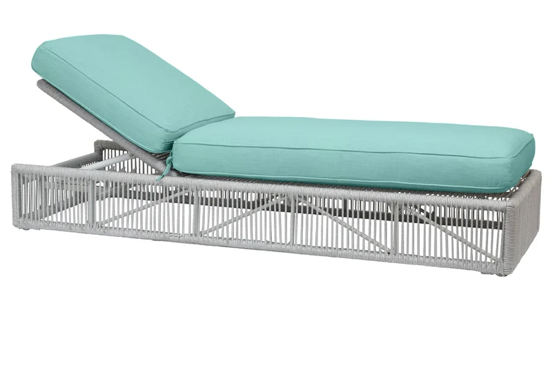 Sunset West - Miami Adjustable Chaise - Frost Finish - SW4401-9 Dupione Celeste / 29.5" X 78.25" X 11"