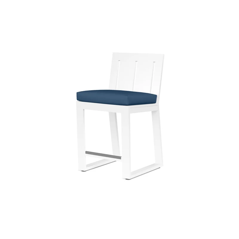 Sunset West - Newport Counter Stool w/ Sunbrella Fabric - Frost Finish - SW4801-7C Spectrum Indigo / 24.21" X 20" X 40.39"