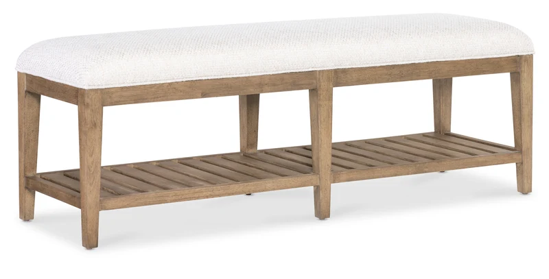 Hooker Furniture - Vineyard Row Bed Bench - 6952-90119-80 Beige / 18" X 58" X 19.5"