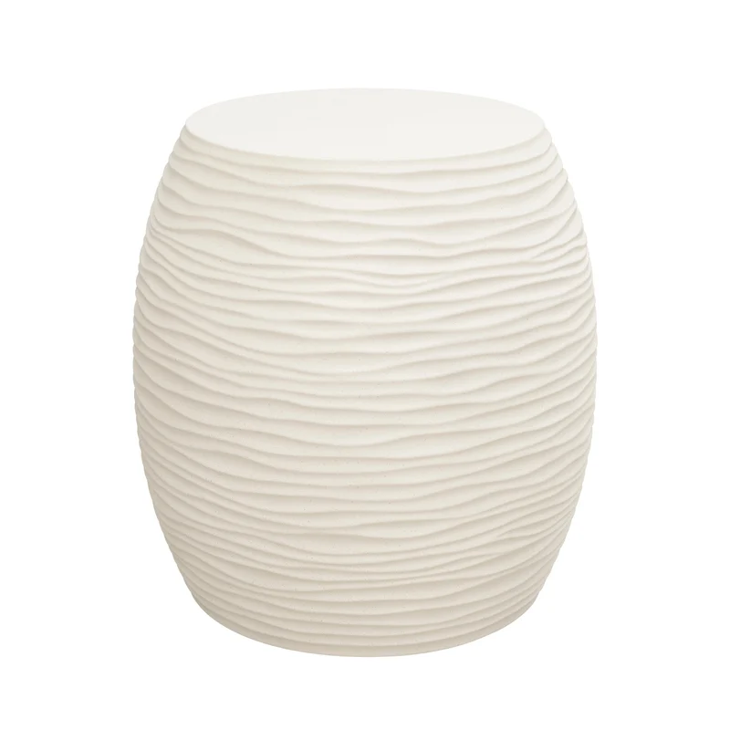 Sunset West - Dune End Table - Beige - SW7207-ET White/Cream/Beige / 21.06" X 21.06" X 21.65"