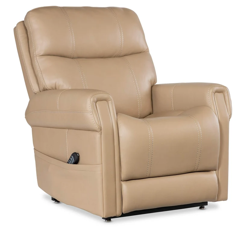 Hooker Furniture - Carroll Power Recliner with Power Headrest, Lumbar & Lift - Beige - RC603-PHLL4-082 Beige / 41.5" x 34" x 40.5"