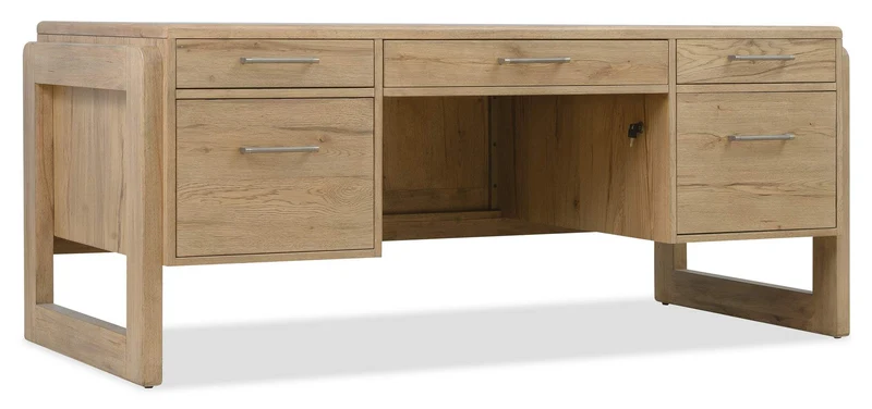 Hooker Furniture - Kalamazoo Executive Desk - Medium Wood - 6062-10462-80 Medium Wood / 34" x 72.5" x 30.5"