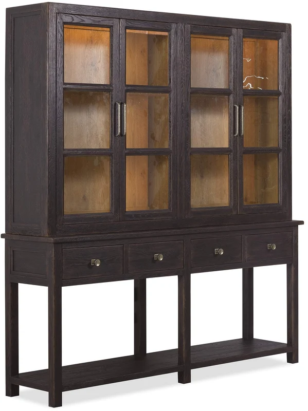 Hooker Furniture - Driftwood Display Sideboard - 6820-75900 Blacks / 19" X 86.25" X 78"