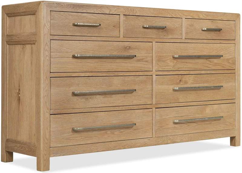 Hooker Furniture - Driftwood Nine-Drawer Dresser - 6820-90201 Light Wood / 19" X 39" X 68"