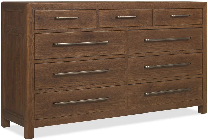 Hooker Furniture - Driftwood Nine-Drawer Dresser - 6820-90201 Medium Wood / 19" X 39" X 68"
