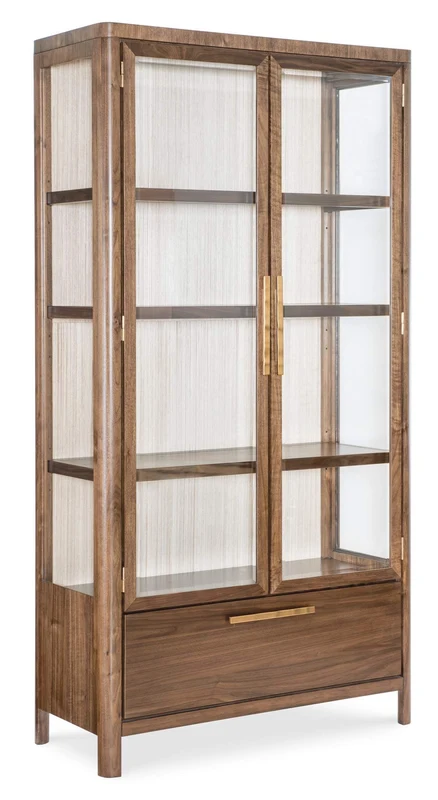 Hooker Furniture - Eleana Display Cabinet - Medium Wood - 7252-75906-85 Medium Wood / 19" X 44" X 86"