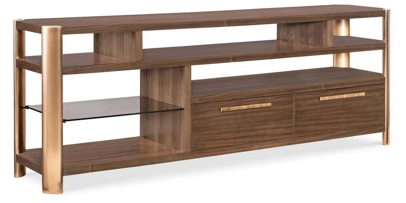 Hooker Furniture - Eleana Entertainment Console - Medium Wood - 7252-55484-85 Medium Wood / 18.5" X 82.5" X 30"