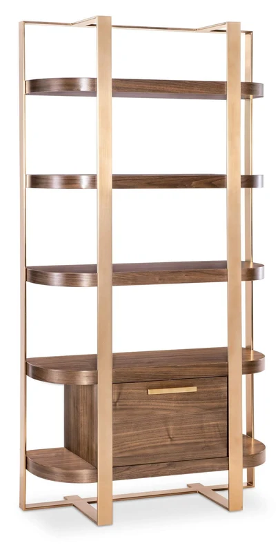 Hooker Furniture - Eleana Etagere - Medium Wood - 7252-50003-85 Medium Wood / 16.5" X 40" X 78"