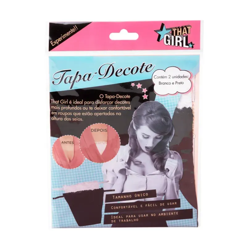 Tapa-decote That Girl Preto e Branco 2 Unidades Tapa Decotes That Girl com 2unidades
