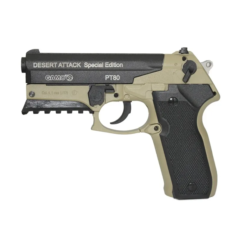 Pistola De Pressão Gamo Chumbo 4,5mm PT-80 CO2 Desert Attack Edição Especial + Maleta