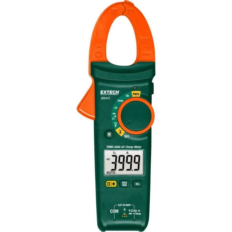 Alicate Amperímetro True Rms Ac 400a + Ncv Extech Ma443